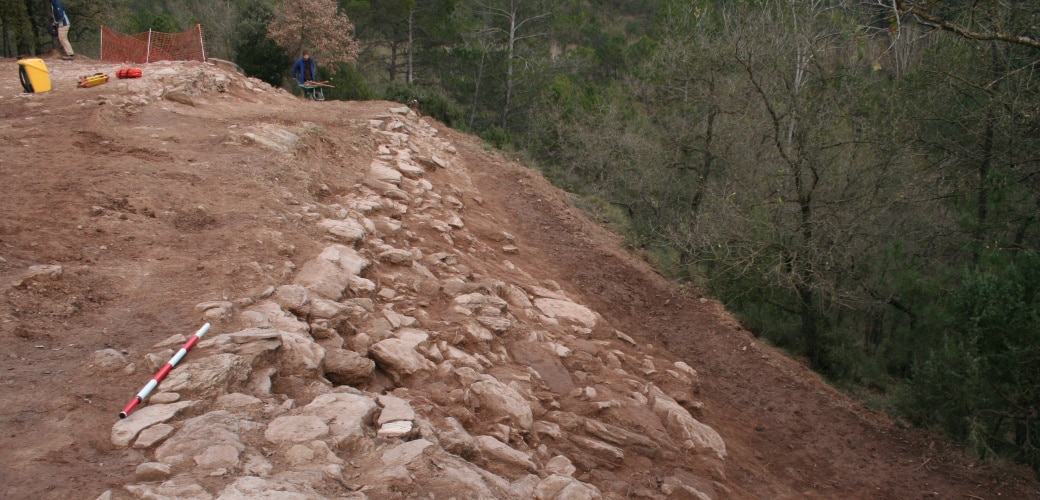 Tramo de la muralla situado en pendiente